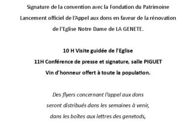 Signature de la convention avec la Fondation du Patrimoine le 15 Juin 2025
