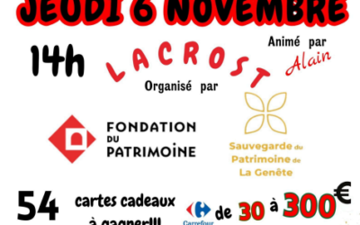 Loto au profit de  « la Sauvegarde du Patrimoine de La Genête »