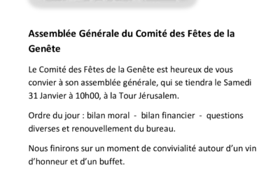 AG Comité des Fêtes 31-Janvier
