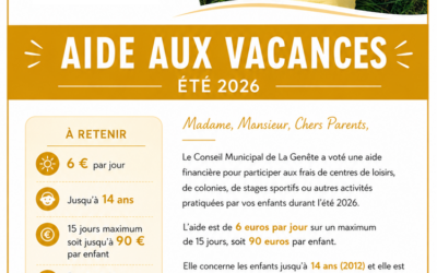 Aides aux vacances 2026