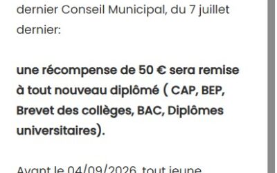 Récompense aux diplômés 2026